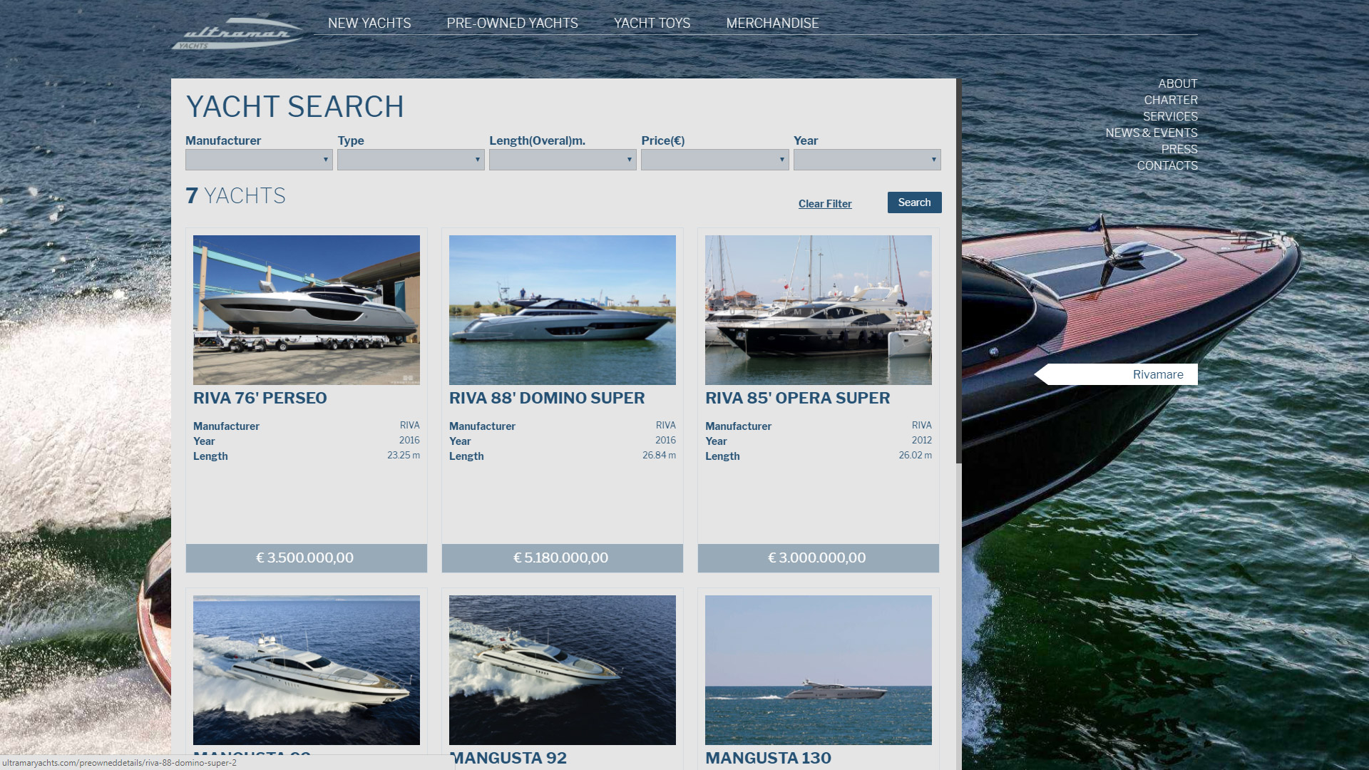 Ultramar Yacht Web Design